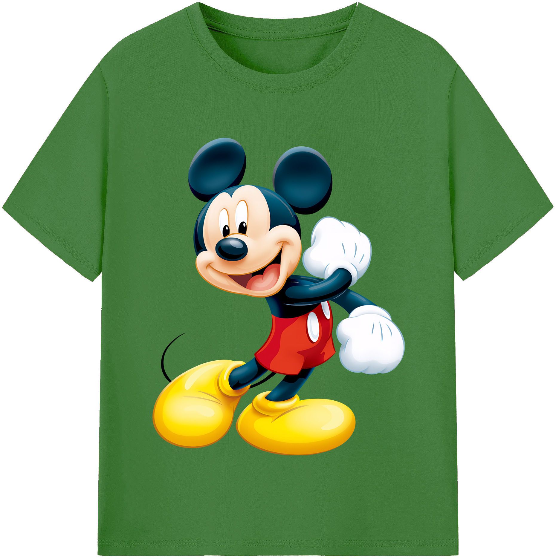 （画像用） ミッキーマウス Mickey Mouse レディースカジュアルプリントTシャツ（綿100％）